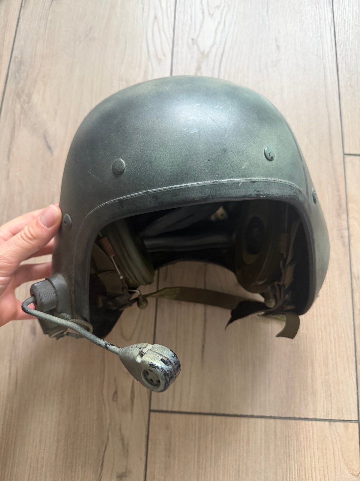 Britse tankhelm Amplivox met headset en microfoon, Ophalen of Verzenden, Landmacht, Overige gebieden, Helm of Baret