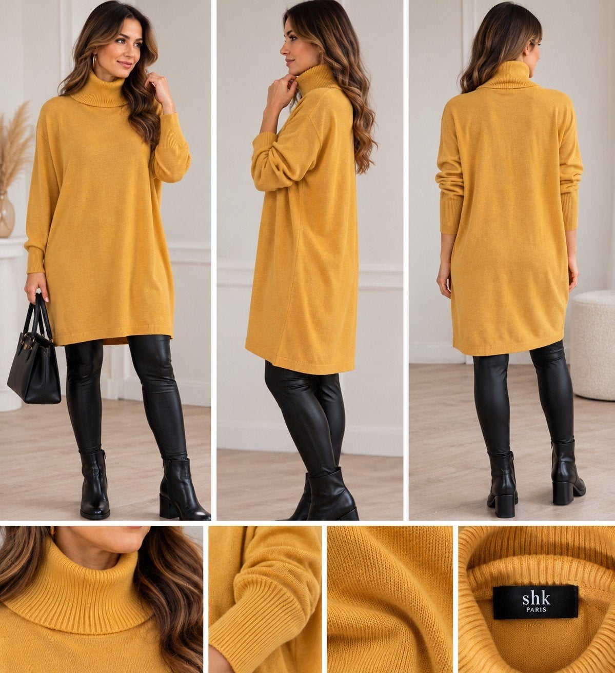 SHK Paris Okergele Oversized Coltrui/Tuniek, Geel, Maat 46/48 (XL) of groter, Ophalen of Verzenden, SHK Paris