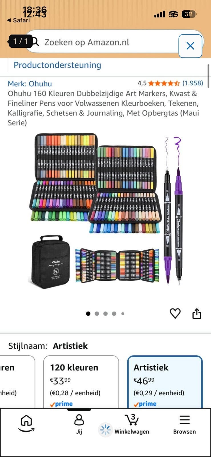 Ohuhu color markers nieuw, Ophalen of Verzenden, Zo goed als nieuw, Potlood of Stift
