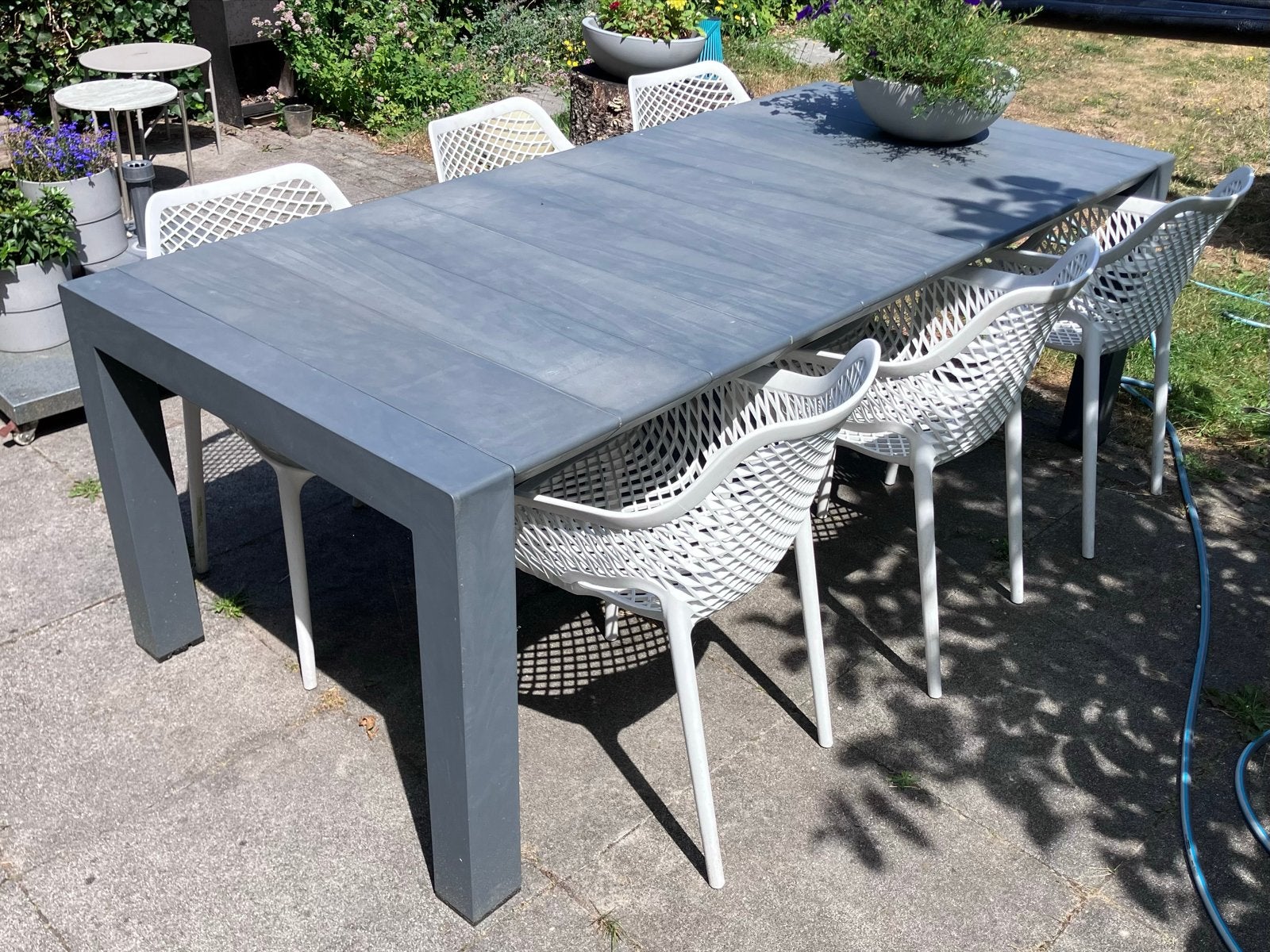 Siesta Vegas Uitschuifbare tuintafel - Grijs, Ophalen, Gebruikt, Rechthoekig, Kunststof