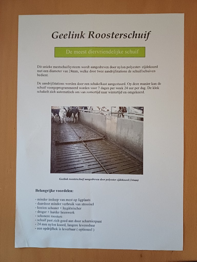 Folder Geelink Roosterschuif, Verzenden, Gelezen, Tractor en Landbouw