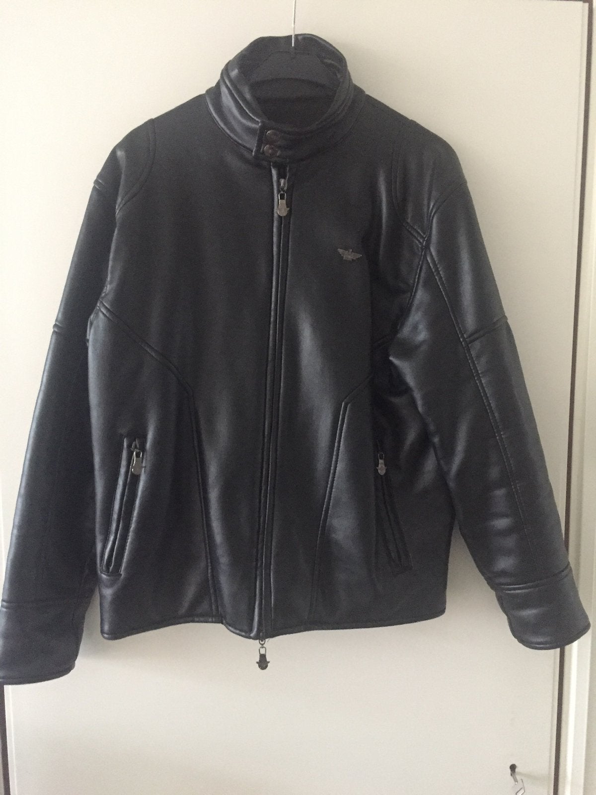 Vintage rga leren jas italiaans design maat L, Ophalen, Zo goed als nieuw, Maat 52/54 (L), Zwart