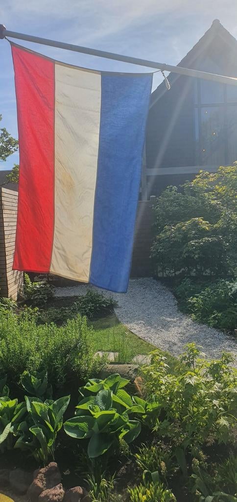 Nederlandse vlag, inclusief stok., Ophalen, Gebruikt