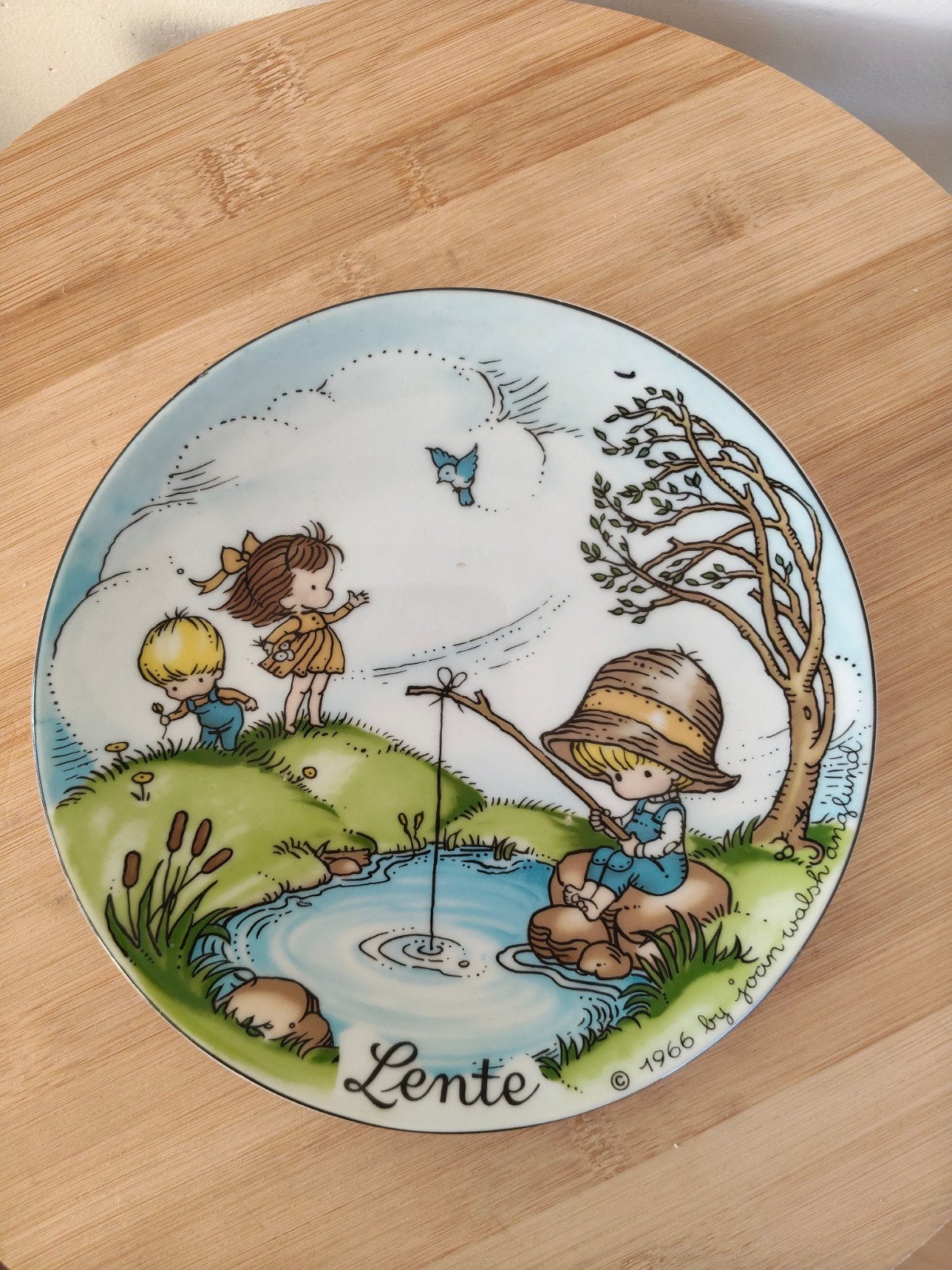 Vintage verzamelbord "Lente" Joan Walsh Anglund 1966, Ophalen of Verzenden