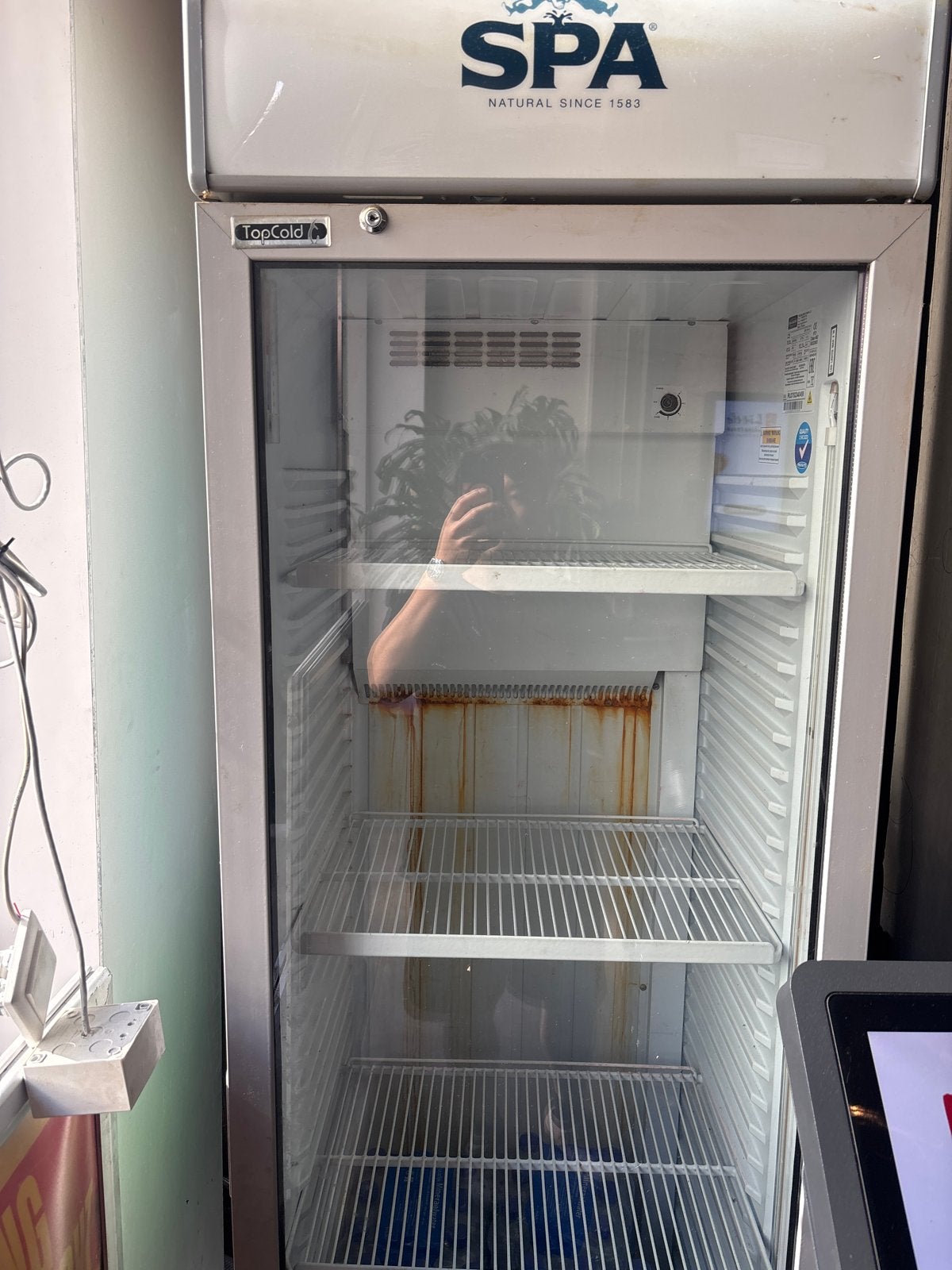 Gebruikte TopCold koelkast met glazen deur, Witgoed en Apparatuur, 200 liter of meer, 60 cm of meer, Zonder vriesvak, Gebruikt