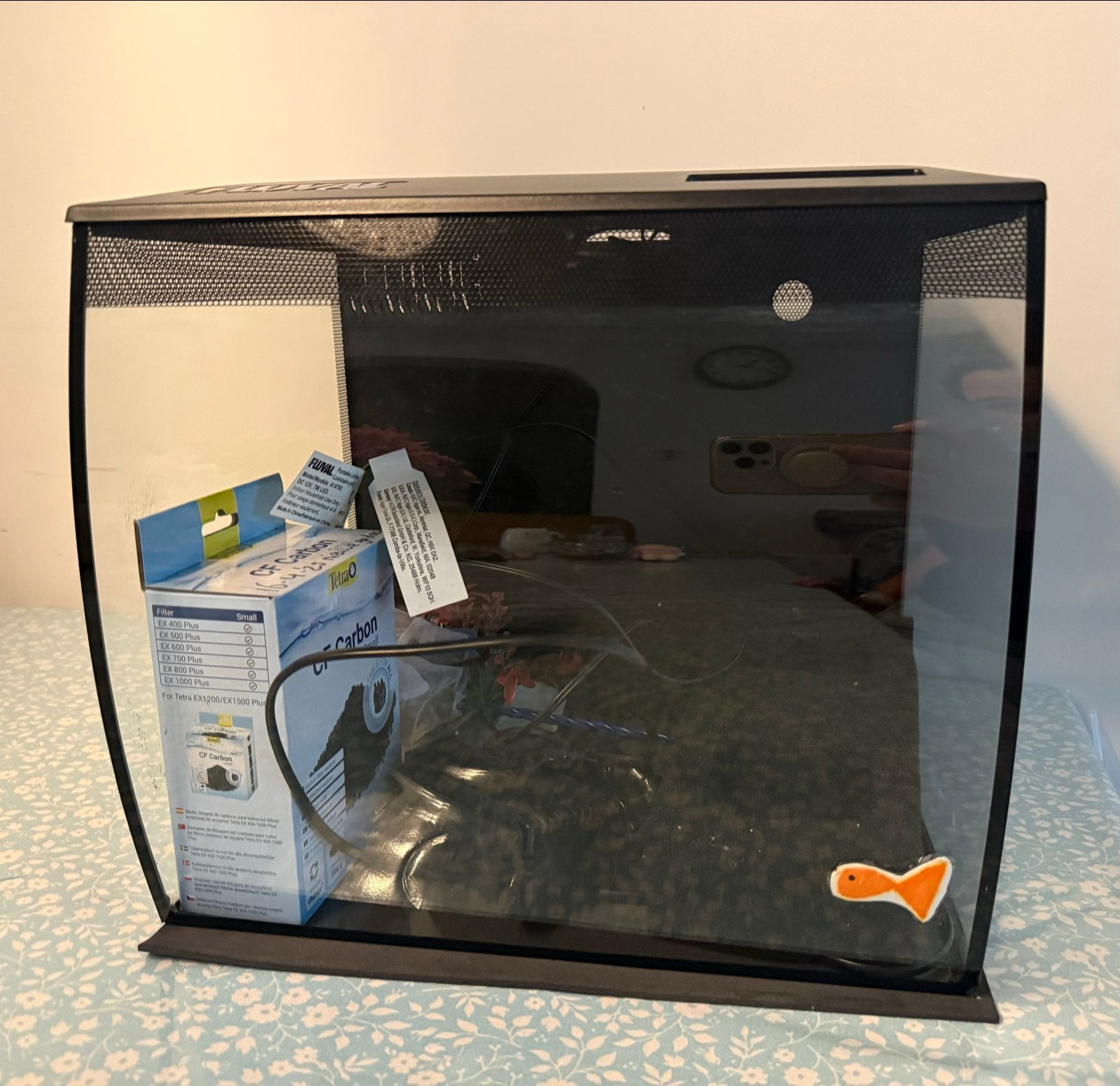 FLUVAL Aquarium Flex LED zwart 34 L, 35x33x33 cm, Ophalen, Zo goed als nieuw, Fluval, Inclusief toebehoren