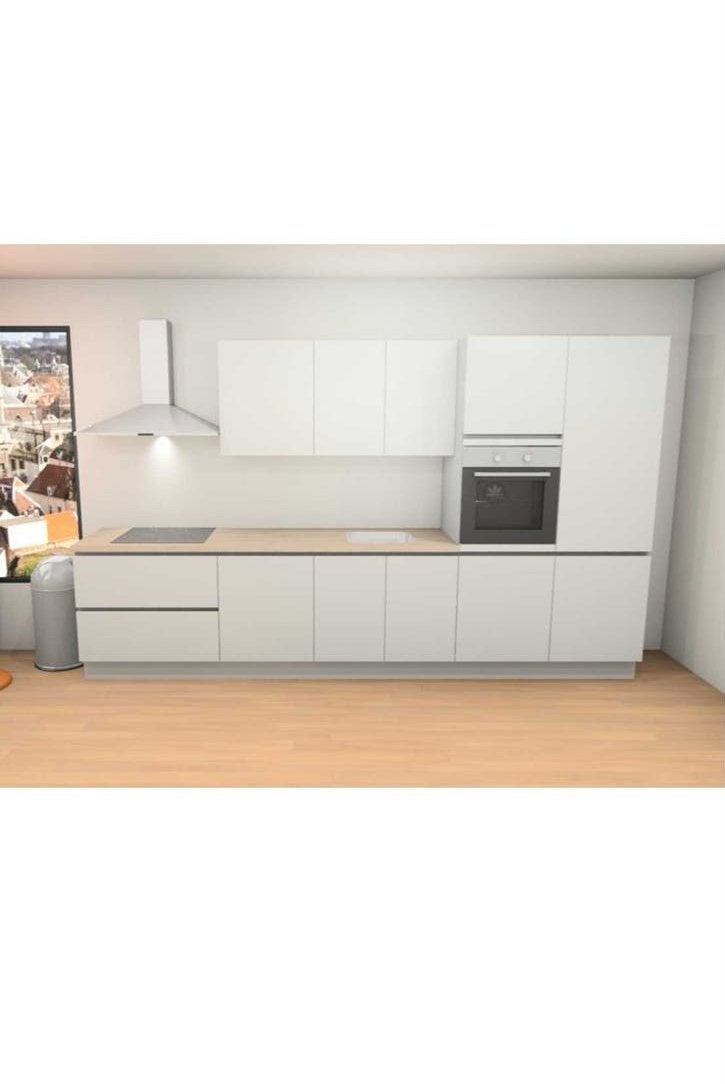 Nobilia Touch Alpin mat wit keuken met apparatuur, Huis en Inrichting, Keuken | Complete keukens, Wit, Nieuw, Enkelwandige keuken