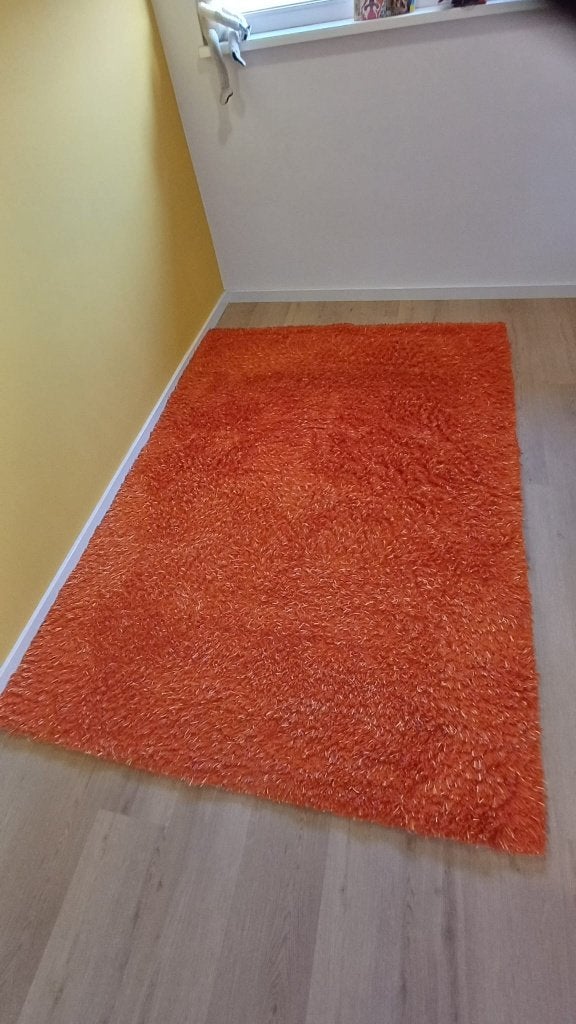 Vintage shaggy oranje vloerkleed (170x240) | Retro Jaren 70, Huis en Inrichting, Stoffering | Tapijten en Kleden, Ophalen, Eu