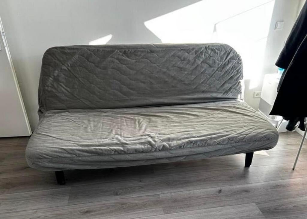 IKEA Nyhamn bed bedbank - Grijs, Ophalen, Gebruikt, Tweepersoons, 140 cm