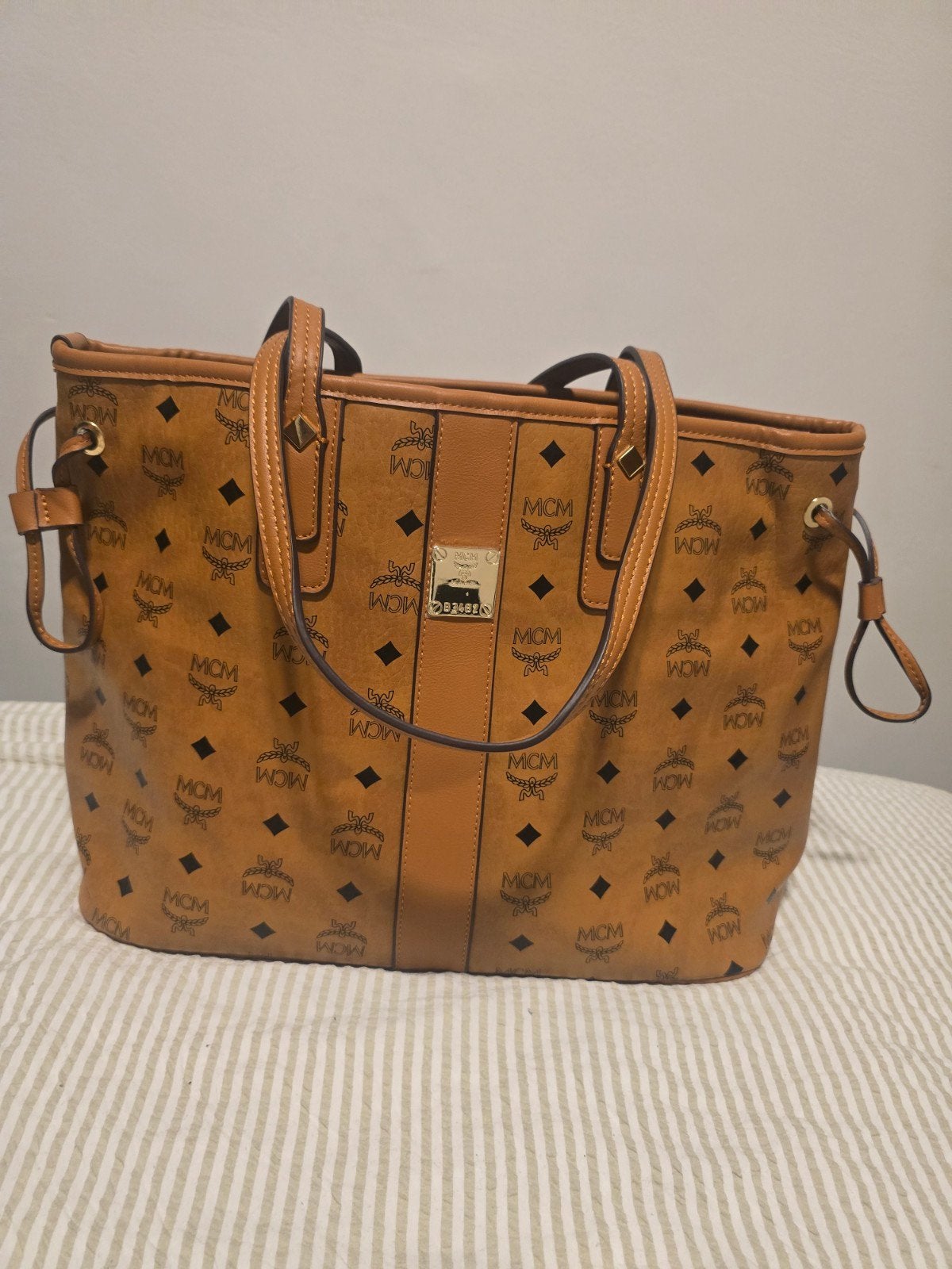 MCM Shopper Handtas - Cognac met monogram, Ophalen of Verzenden, Nieuw, Bruin, Shopper