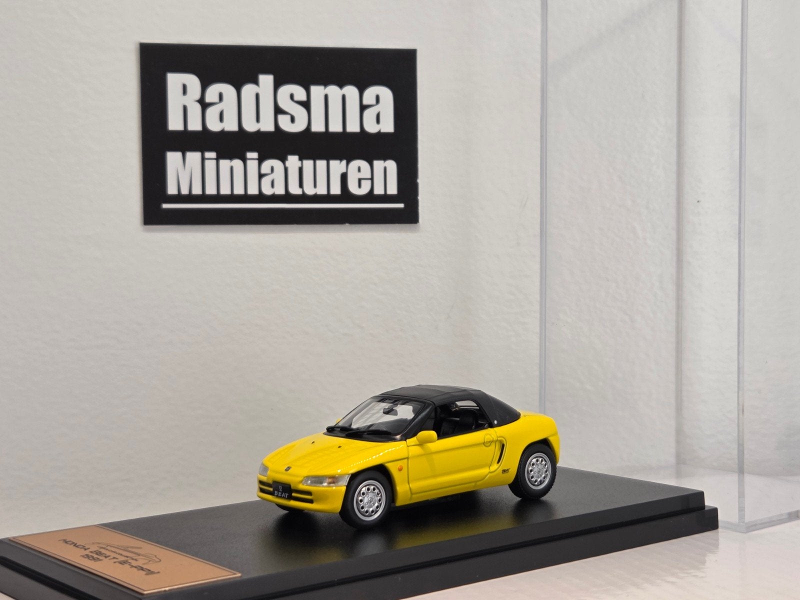 Honda Beat 1991 - Geel - 1:43 Japan hachette, Hobby en Vrije tijd, Modelauto's | 1:43, Overige merken, Auto, Ophalen of Verzenden