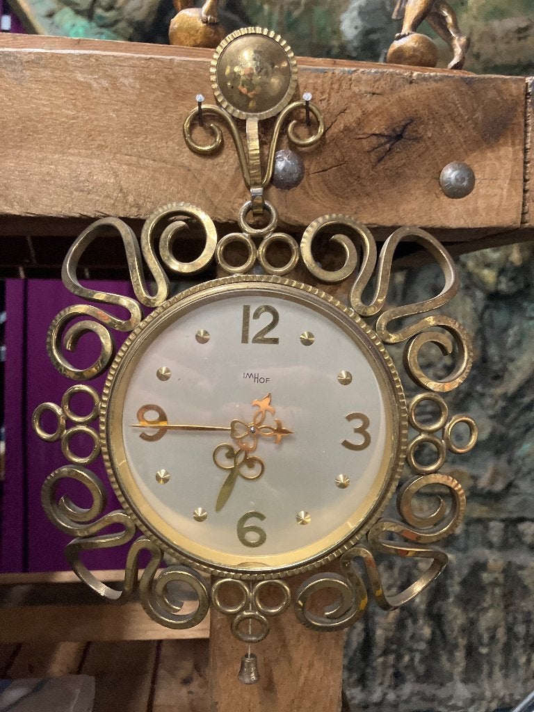 Inhof vintage gouden klok, Antiek en Kunst, Ophalen