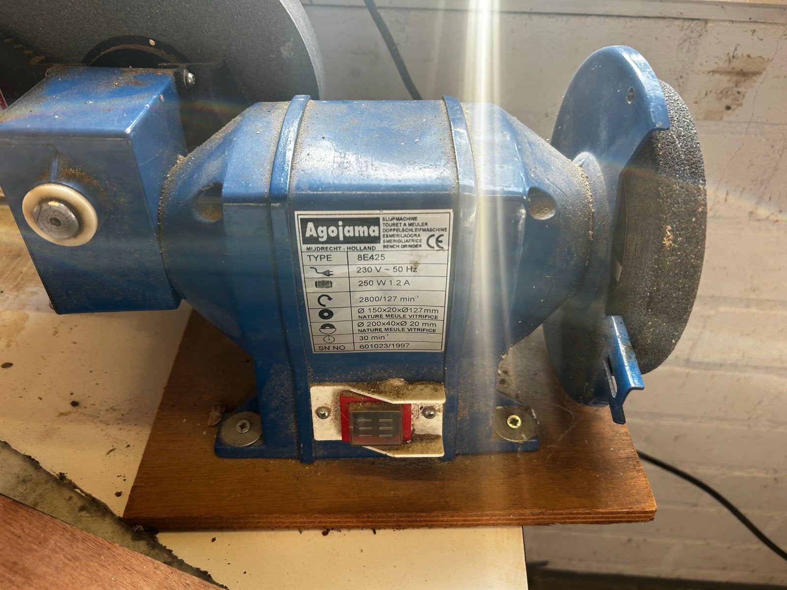 Agrojama 8E425 Werksbankslijpmachine 250W, Doe-het-zelf en Verbouw, Ophalen, Gebruikt, Minder dan 700 watt, Werkbankslijpmachine
