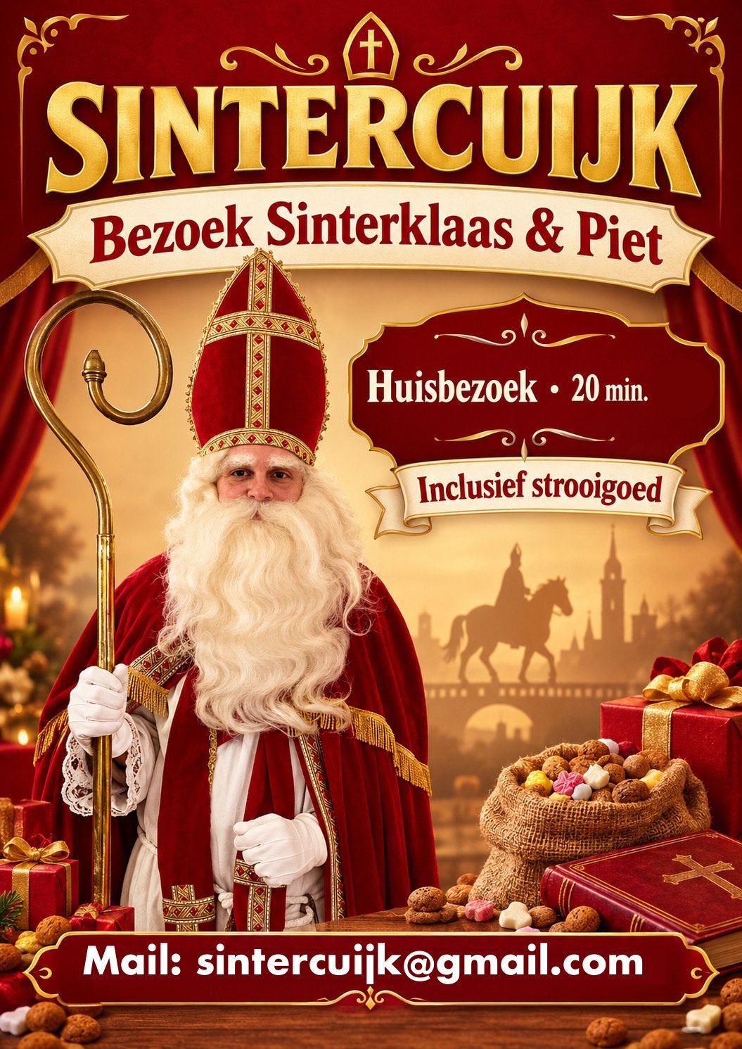 Omgeving Cuijk! Sint & Piet inhuren bezoek 5 december, Ophalen, Zo goed als nieuw