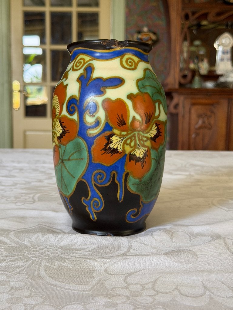 Art Deco siervaas 0001, Ophalen, Gebruikt, Meerkleurig, Overige stijlen