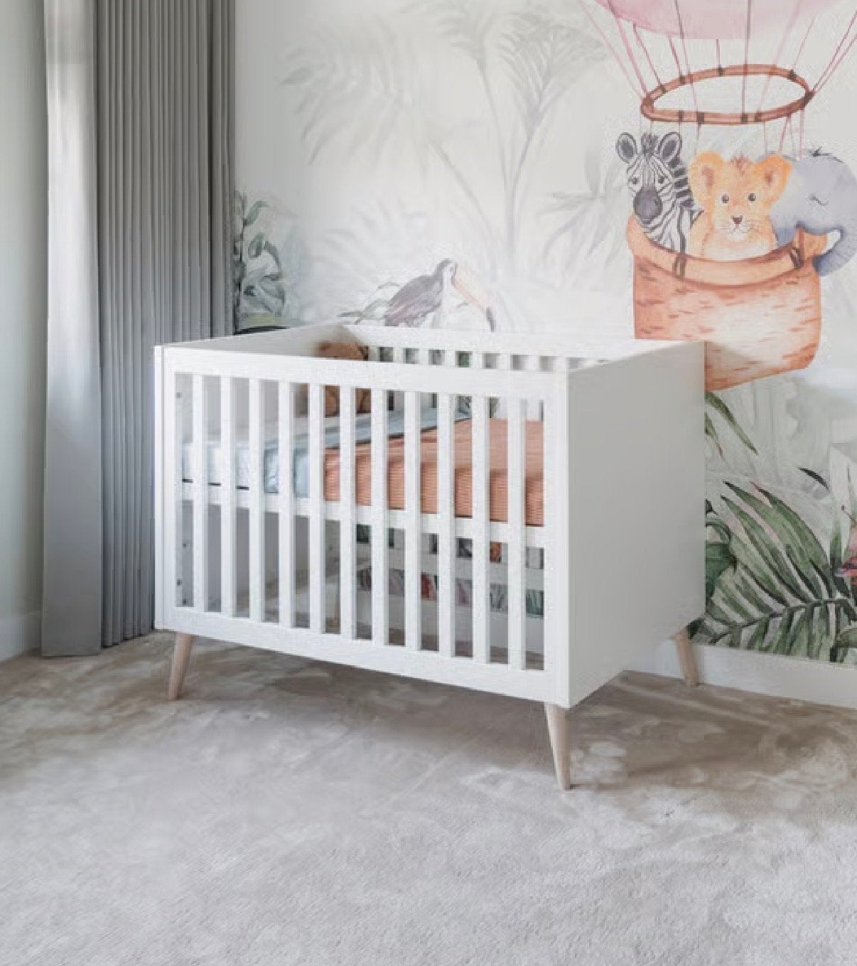 Europe Baby Sterre Ledikant - 60x120 cm - Wit/Naturel, Ophalen, Zo goed als nieuw, Ledikant