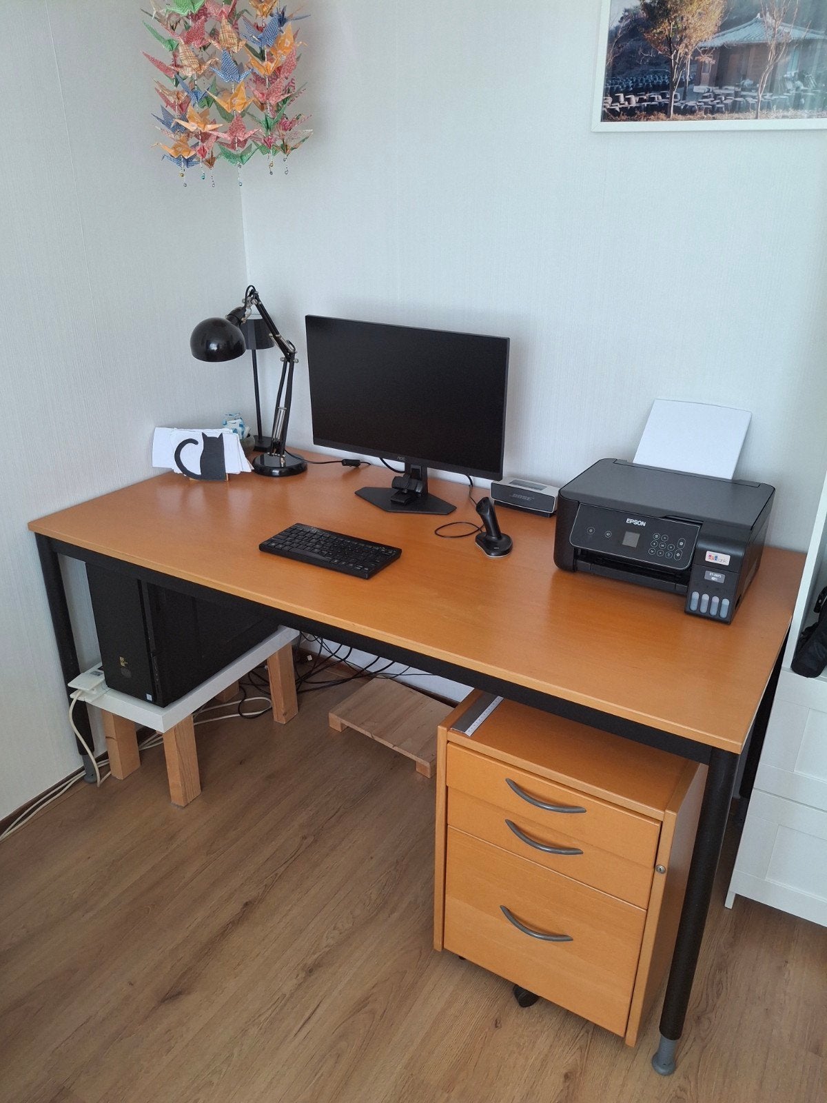 Bureau met ladeblok, Ophalen, Gebruikt, IKEA, Bruin