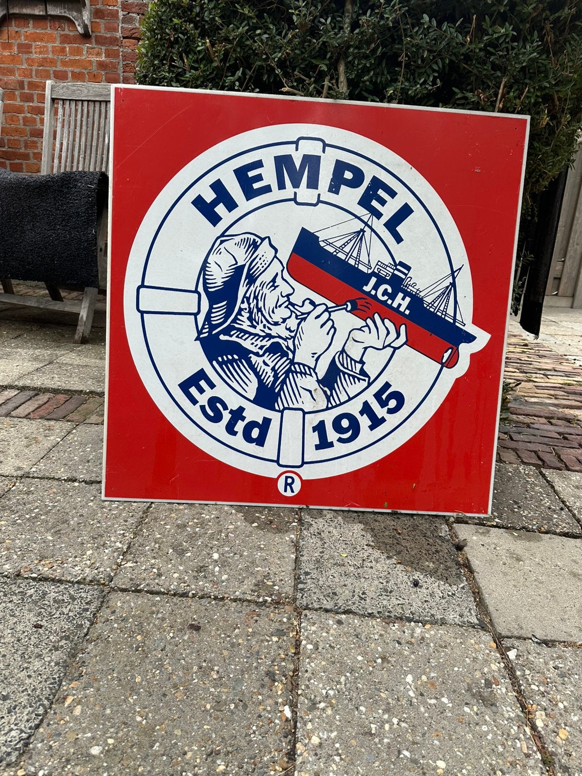 Reclamebord hempel, Ophalen of Verzenden, Zo goed als nieuw, Reclamebord