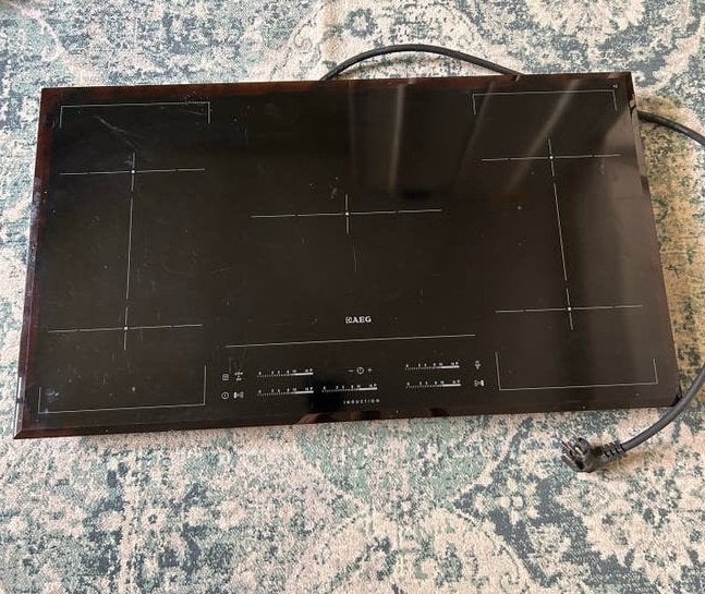 AEG 5-pits inductiekookplaat - Zwart, 91x52cm, Ophalen, Gebruikt, Inbouw, Inductie
