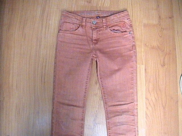 DIDI oranje / koperen lange broek maat 122 / 128 verstelbare, Broek, Gebruikt, Meisje, Ophalen of Verzenden