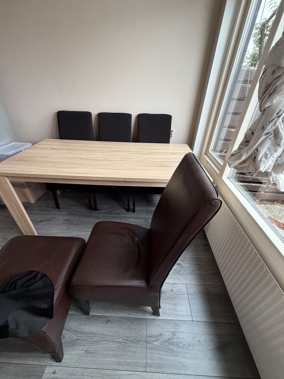 Eettafel met 6 stoelen, Huis en Inrichting, Gebruikt, Vijf personen of meer, 150 tot 200 cm, Rechthoekig