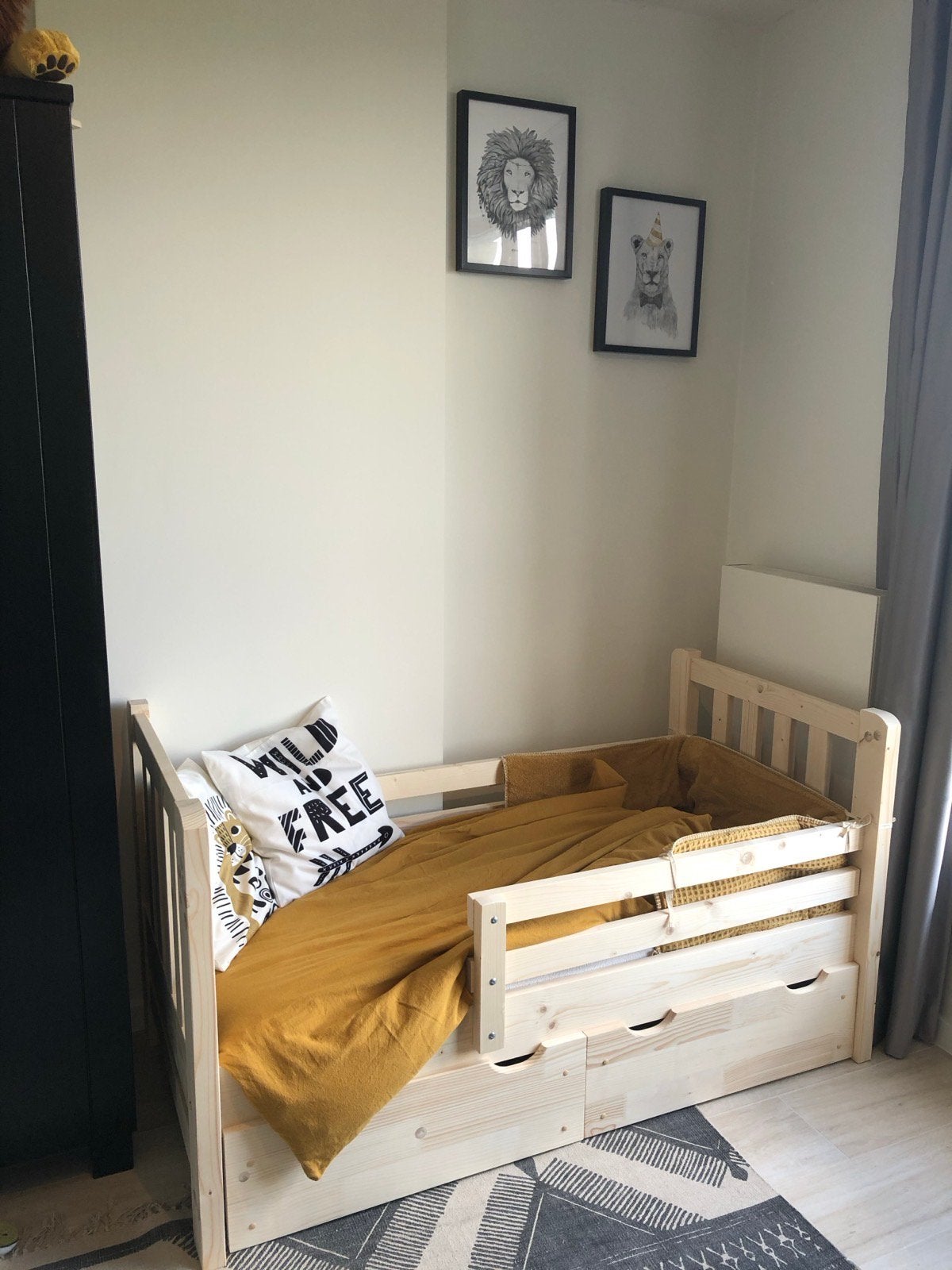 Peuterbed Tim, massief hout 70x150 van Rockwood, Ophalen, Zo goed als nieuw, Overige maten, Hout