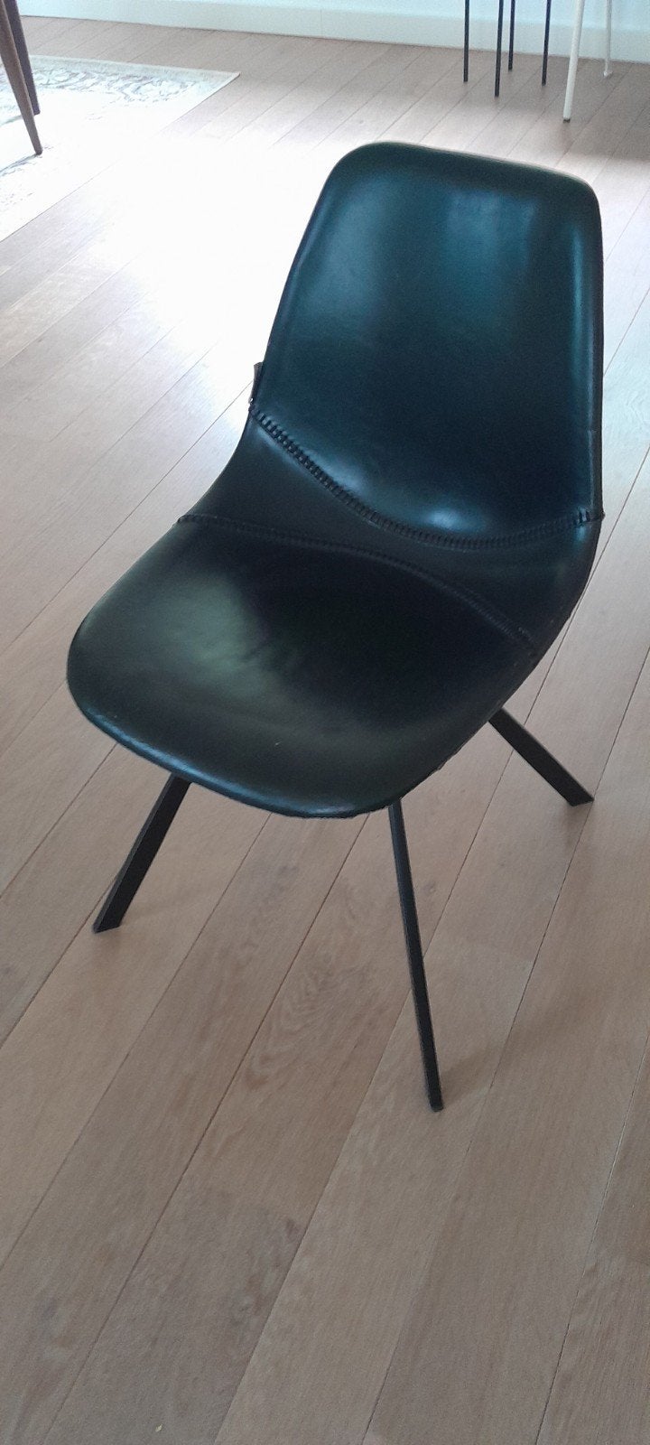 3 zwarte Dutchbone Butterfly Stoelen - Gebruikt, Huis en Inrichting, Stoelen, Ophalen, Gebruikt, Leer, Modern, Industrieel