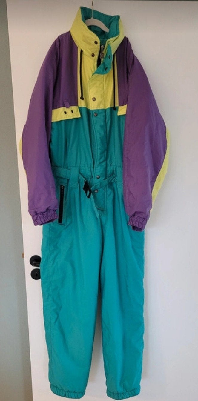 Vintage skipak/overall - Kleurrijk en Retro maat M, Kleding | Dames, Onbekend, Gedragen, Pak, Ophalen