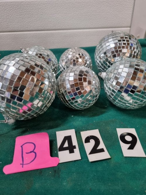 kerstballen glas glitters 6 stuks [429], Ophalen of Verzenden, 'T Olde Gre-j, Info@toldegrej.nl, Endepoelstraat 20f Didam
