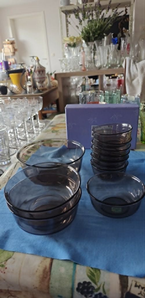 schaaltjes Arcoroc bruin fumé vintage, Ophalen of Verzenden, Effen, Glas, Schaal of Schalen
