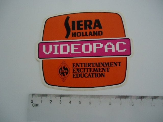 sticker oud Siera VIDEOPAC philips spelcomputer game gaming, Ophalen of Verzenden, Zo goed als nieuw, Bedrijf of Vereniging