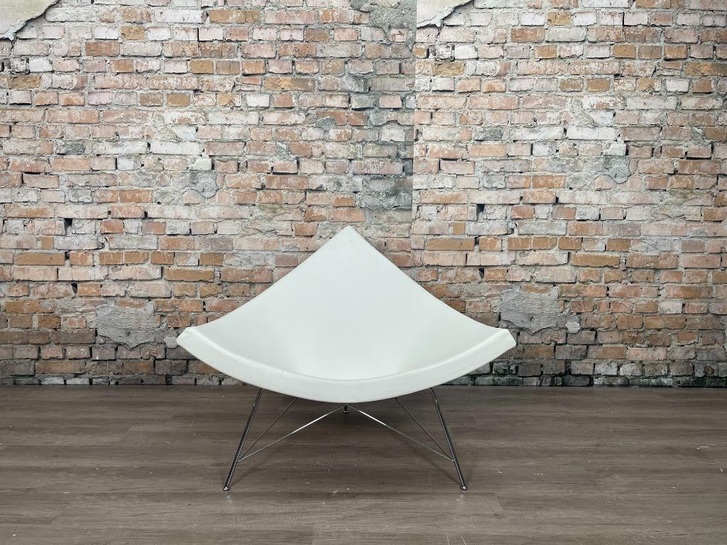 Vitra Coconut wit bij TheReSales, Huis en Inrichting, Fauteuils, Leer, 75 tot 100 cm, Ophalen of Verzenden, Zo goed als nieuw