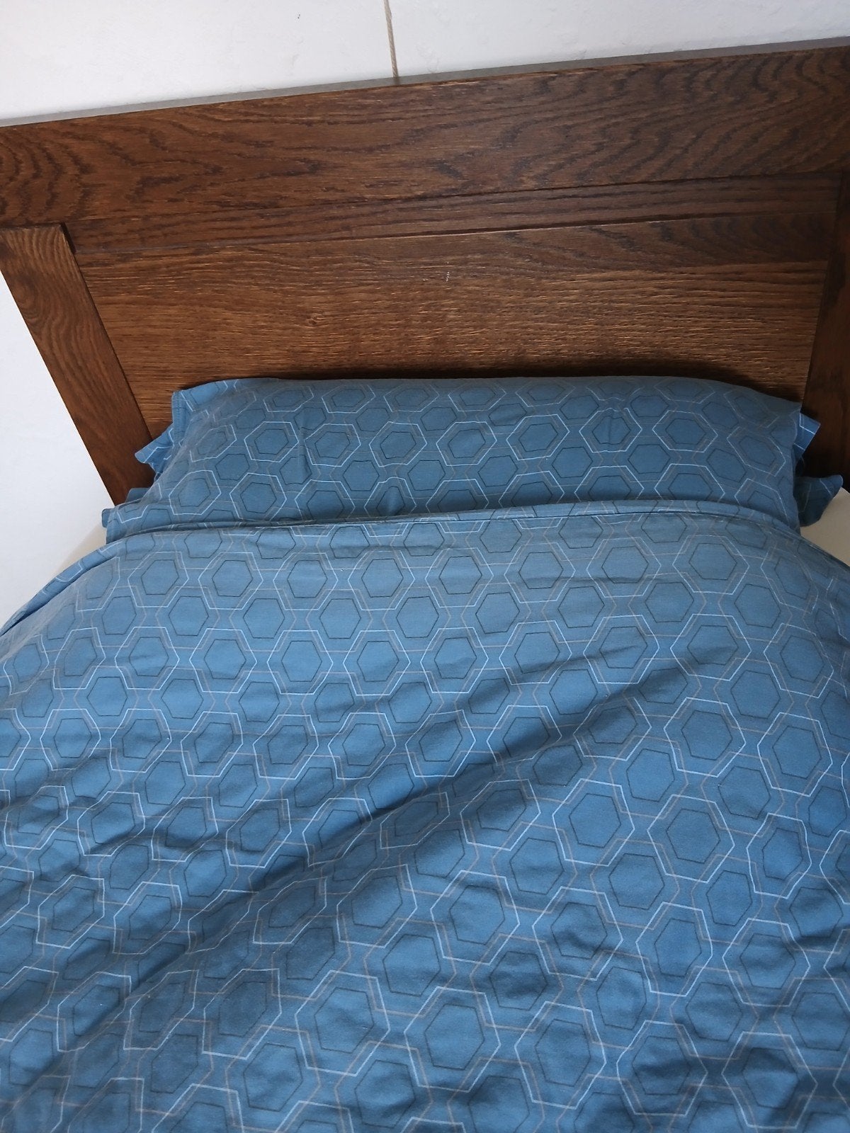 Eenpersoons eiken bed, Ophalen, Gebruikt, Eenpersoons
