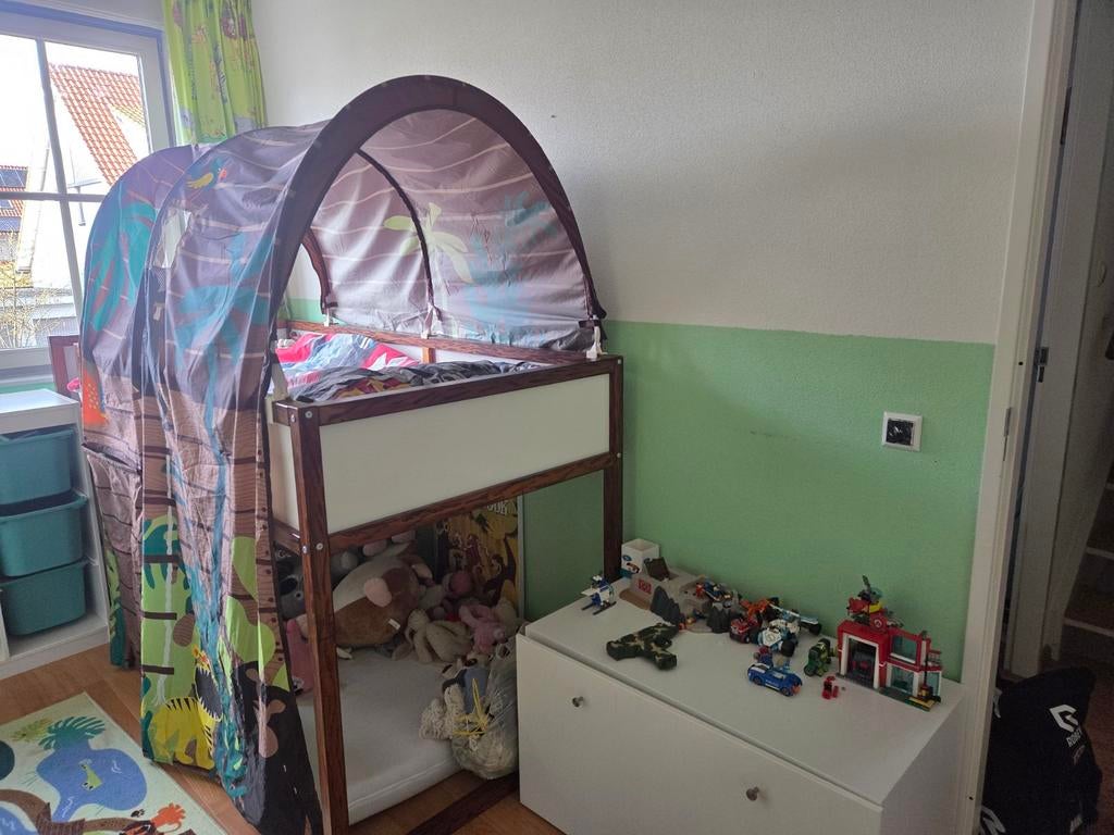 Ikea Halfhoogslaper met tent en opbergruimte, Ophalen, Gebruikt, Halfhoogslaper