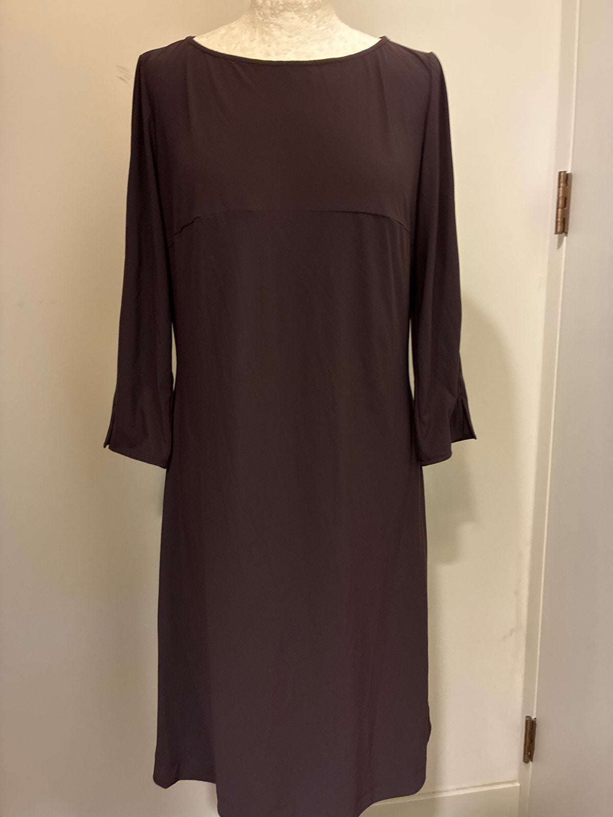 LaDress Linda jurk S raisin travelstof zgan, Kleding | Dames, Jurken, Paars, Ophalen of Verzenden, Zo goed als nieuw, Knielengte