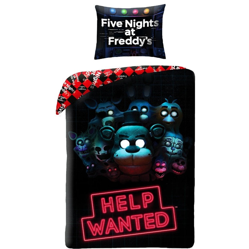 Five Nights at Freddy's Dekbedovertrek, Help Wanted.1-PERS, Overige merken, Overige kleuren, Dekbedovertrek, Verzenden