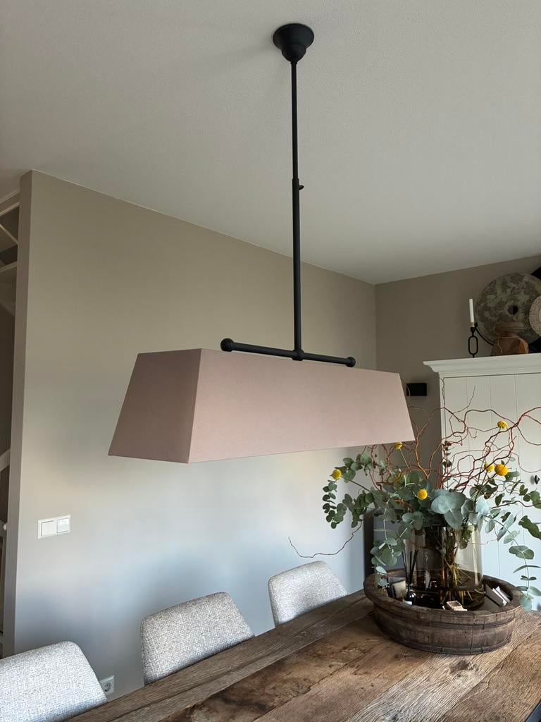 Hanglamp / plafondlap van Frezoli Vechia 2 met taupe kap, Huis en Inrichting, Ophalen, Zo goed als nieuw, Metaal, 75 cm of meer