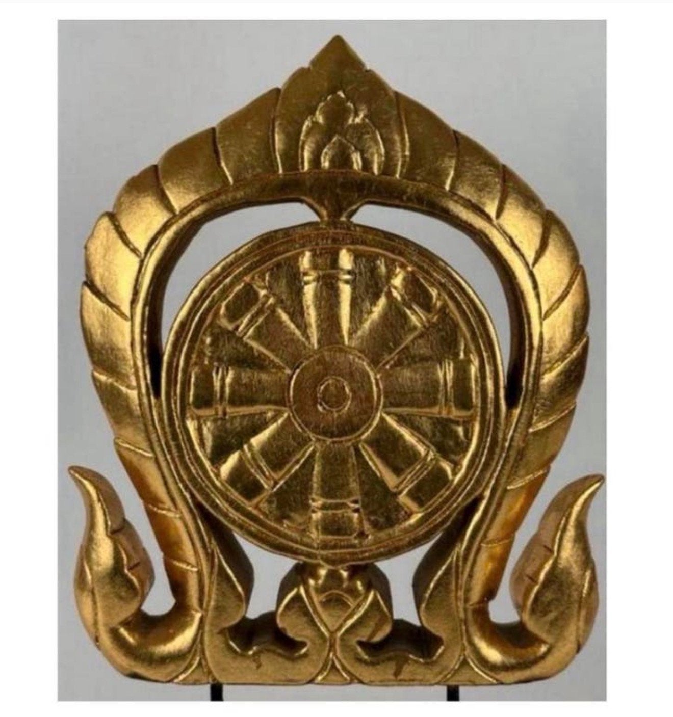 19e eeuw Antiek Thais houtsnijwerk tempelgrenssteen Thailand, Ophalen of Verzenden