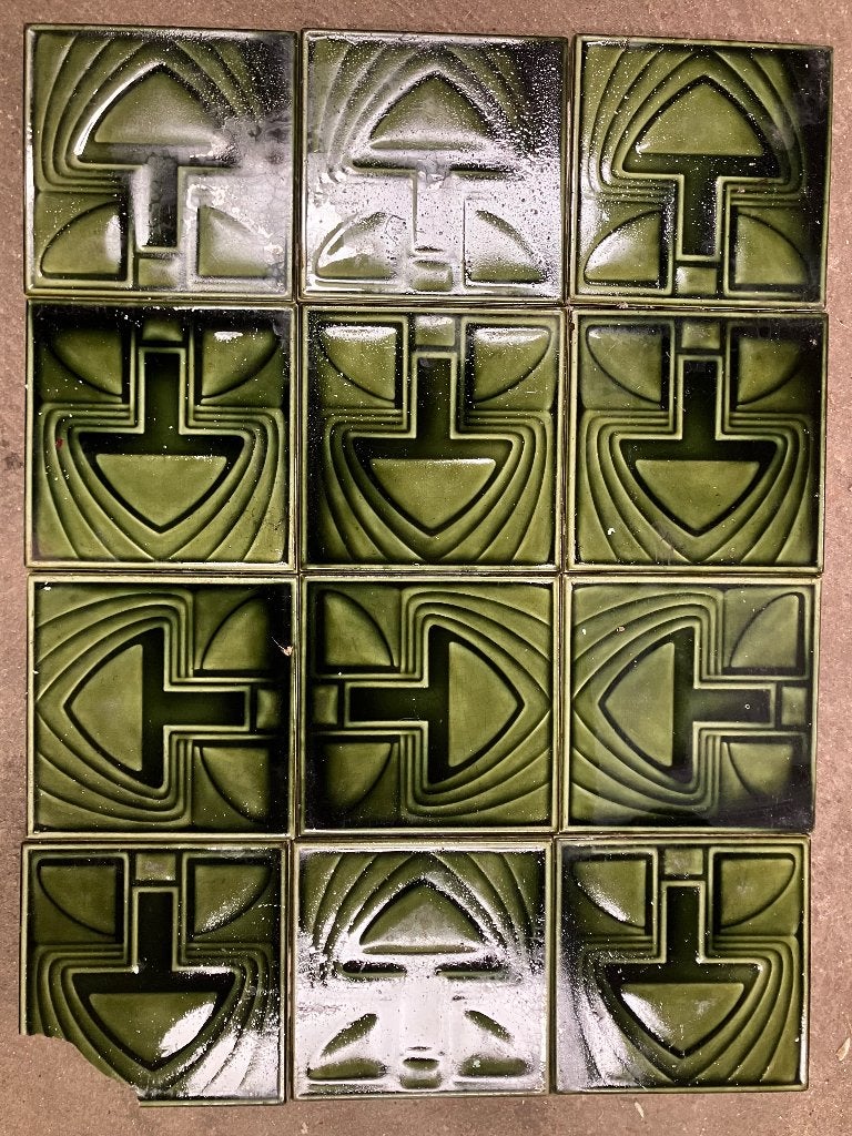 Tegels art deco donkergroen vintage, Ophalen of Verzenden