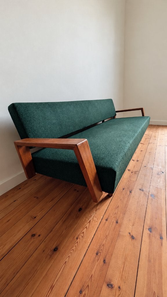 Rob Parry Doublet slaap bank voor Gelderland, 1958, Ophalen, Hout, Gebruikt, Driepersoons