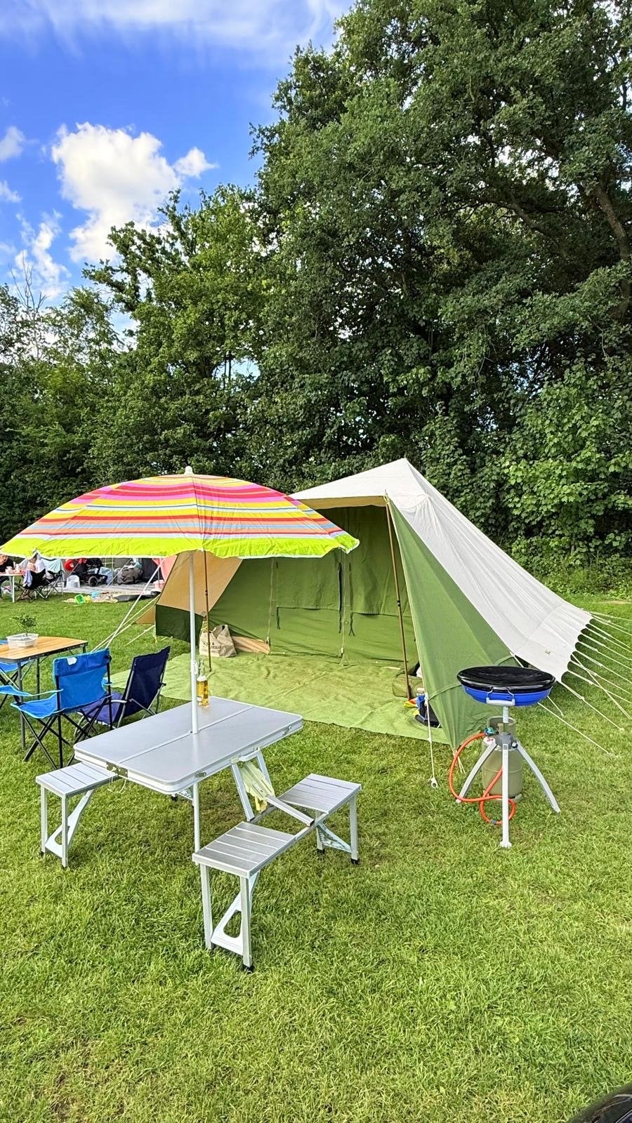 Randstad Bunzing 4-persoons katoenen tent, Caravans en Kamperen, Ophalen, Gebruikt, Tot en met 4