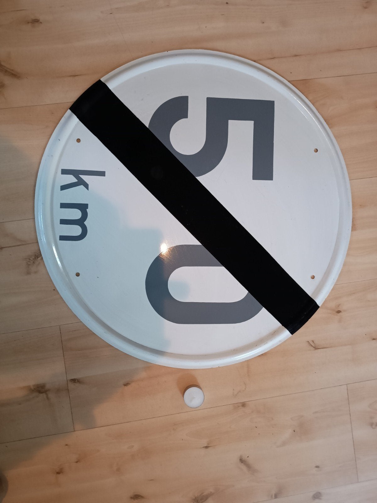 Einde 50 km/u zone verkeersbord - Diameter 61 cm, Ophalen, Gebruikt