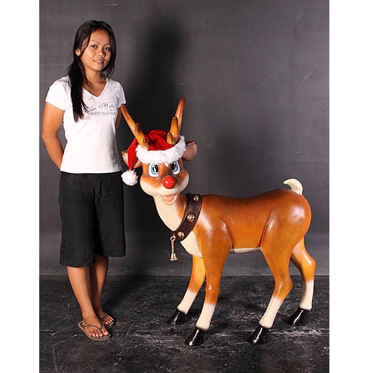 Standing Reindeer – Rendier met verlichte Neus Hoogte 115 cm, Diversen, Kerst, Ophalen, HorecaBeelden, Nieuw, HorecaBeelden