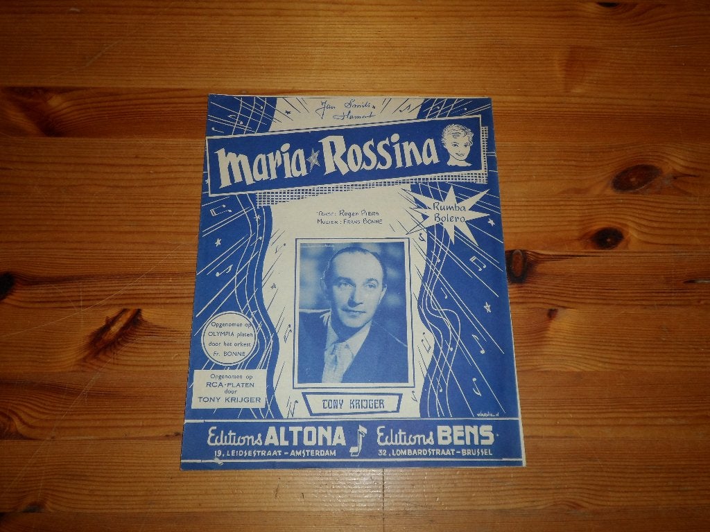 Maria rossina - frans bonne / roger piers / tony krijger, Gebruikt, Gitaar, Ophalen of Verzenden, Artiest of Componist