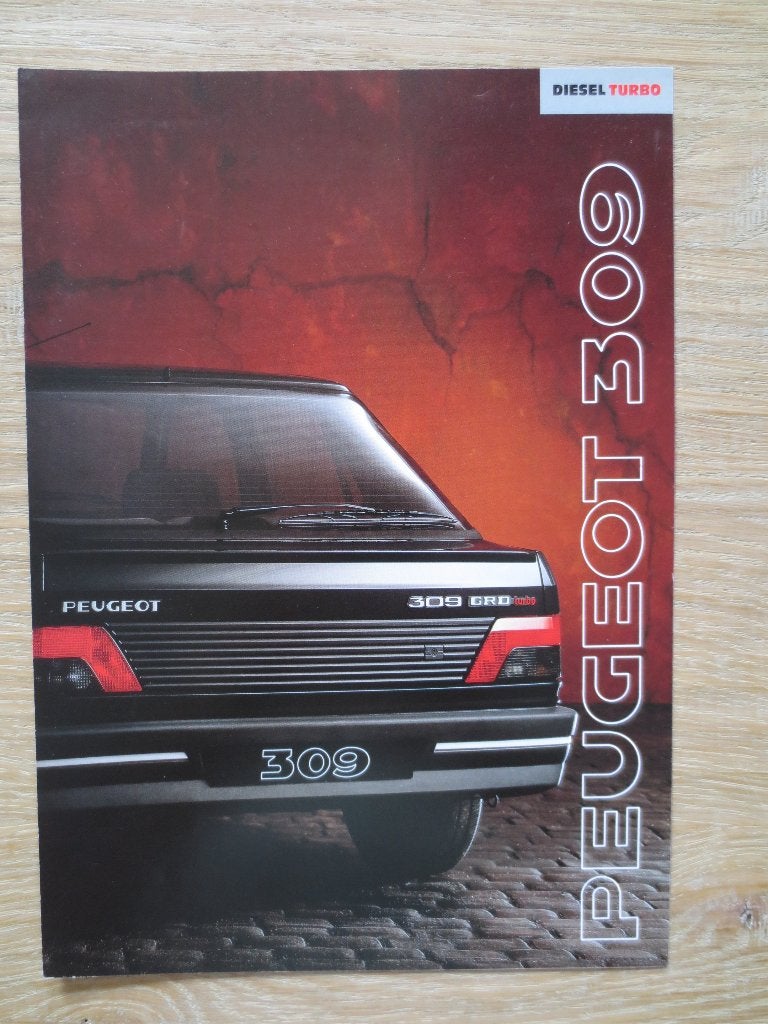 Autofolder Peugeot 309  Diesel Turbo Nieuwe Folder uit 1990, Ophalen of Verzenden, Nieuw, Peugeot