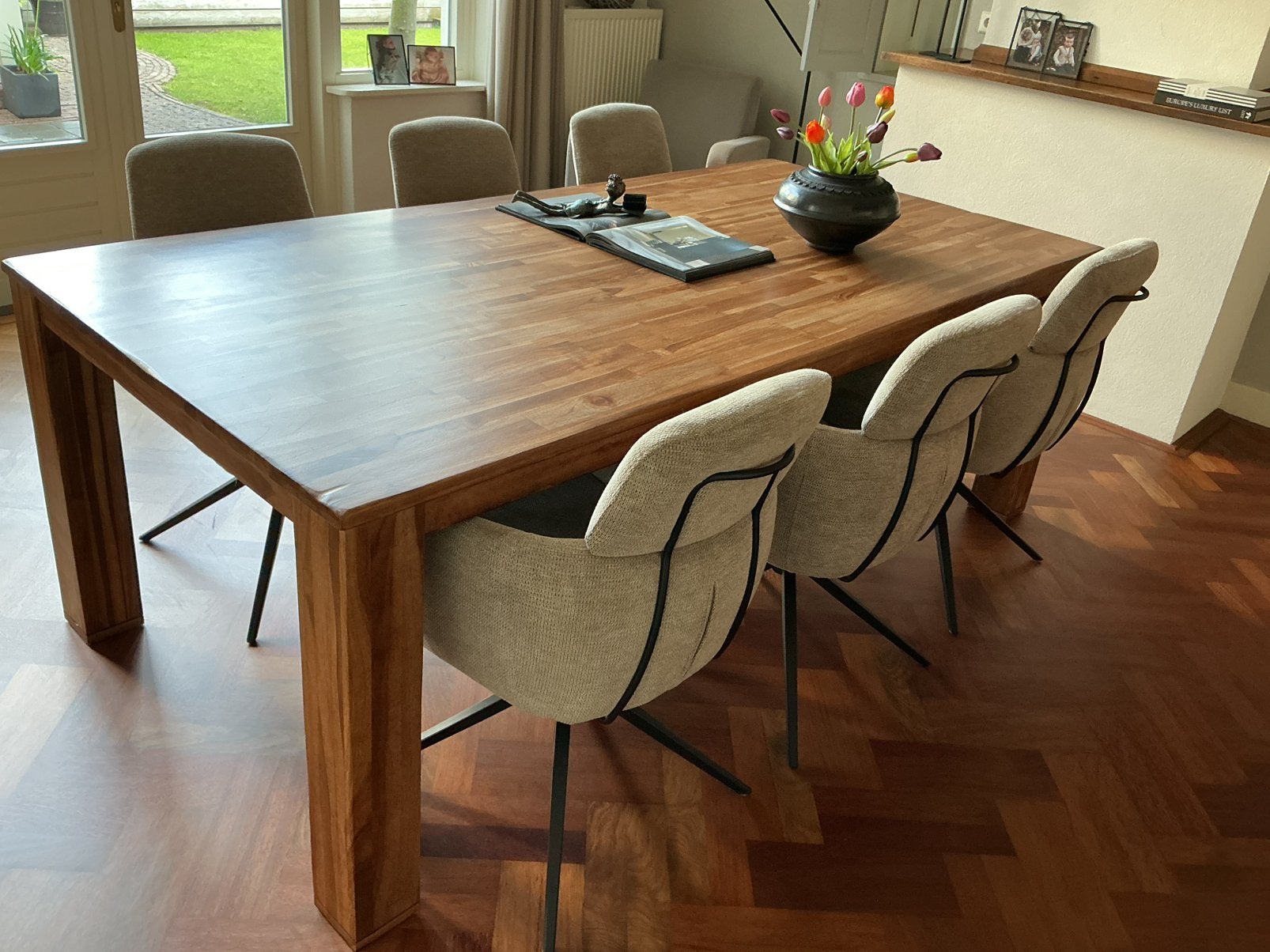 Eetkamertafel, Huis en Inrichting, Tafels | Eettafels, Ophalen, Gebruikt, 100 tot 150 cm, Koloniaal