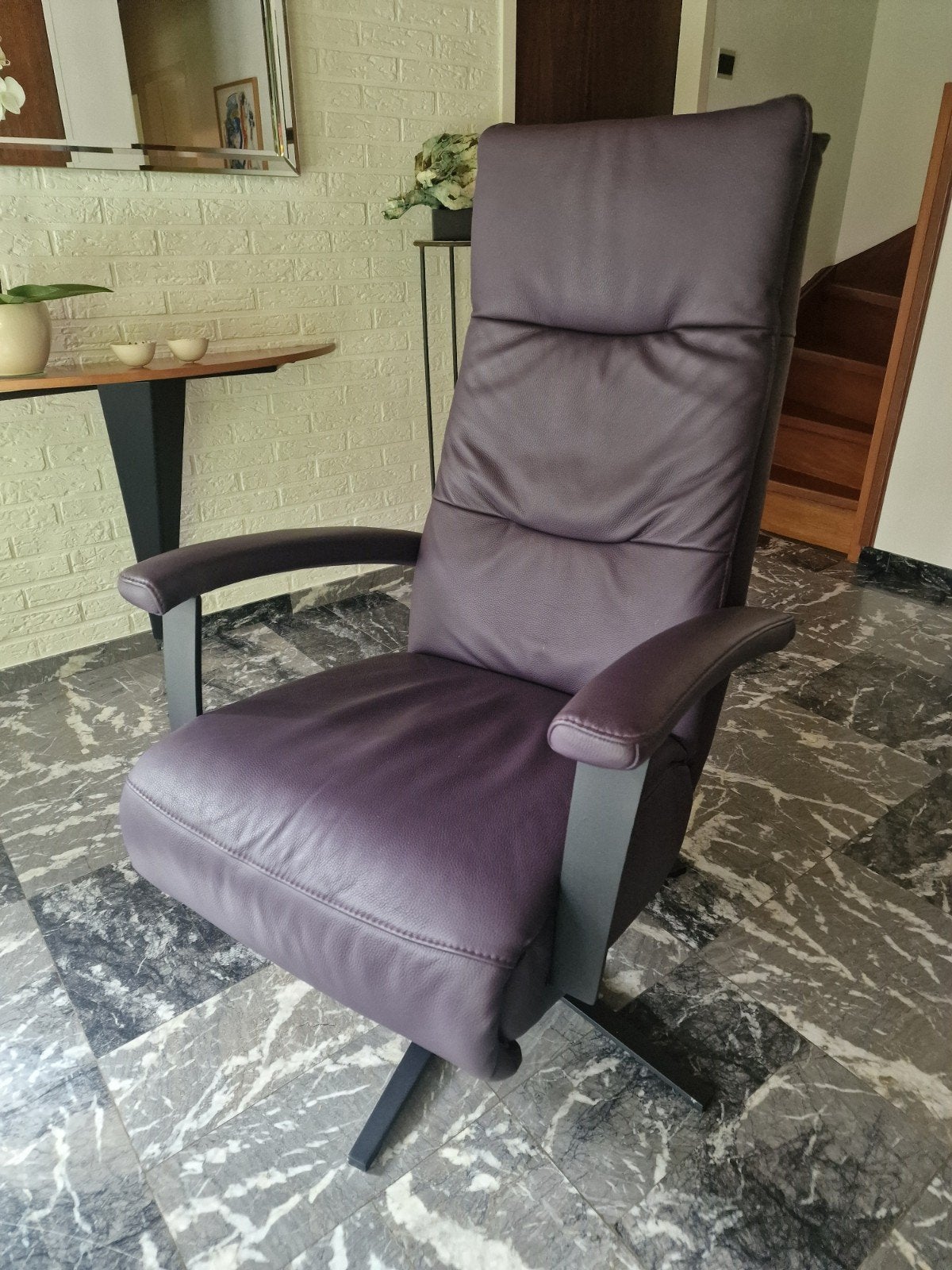 Draaifauteuil Montel, Huis en Inrichting, Ophalen of Verzenden, Zo goed als nieuw, 50 tot 75 cm, Leer