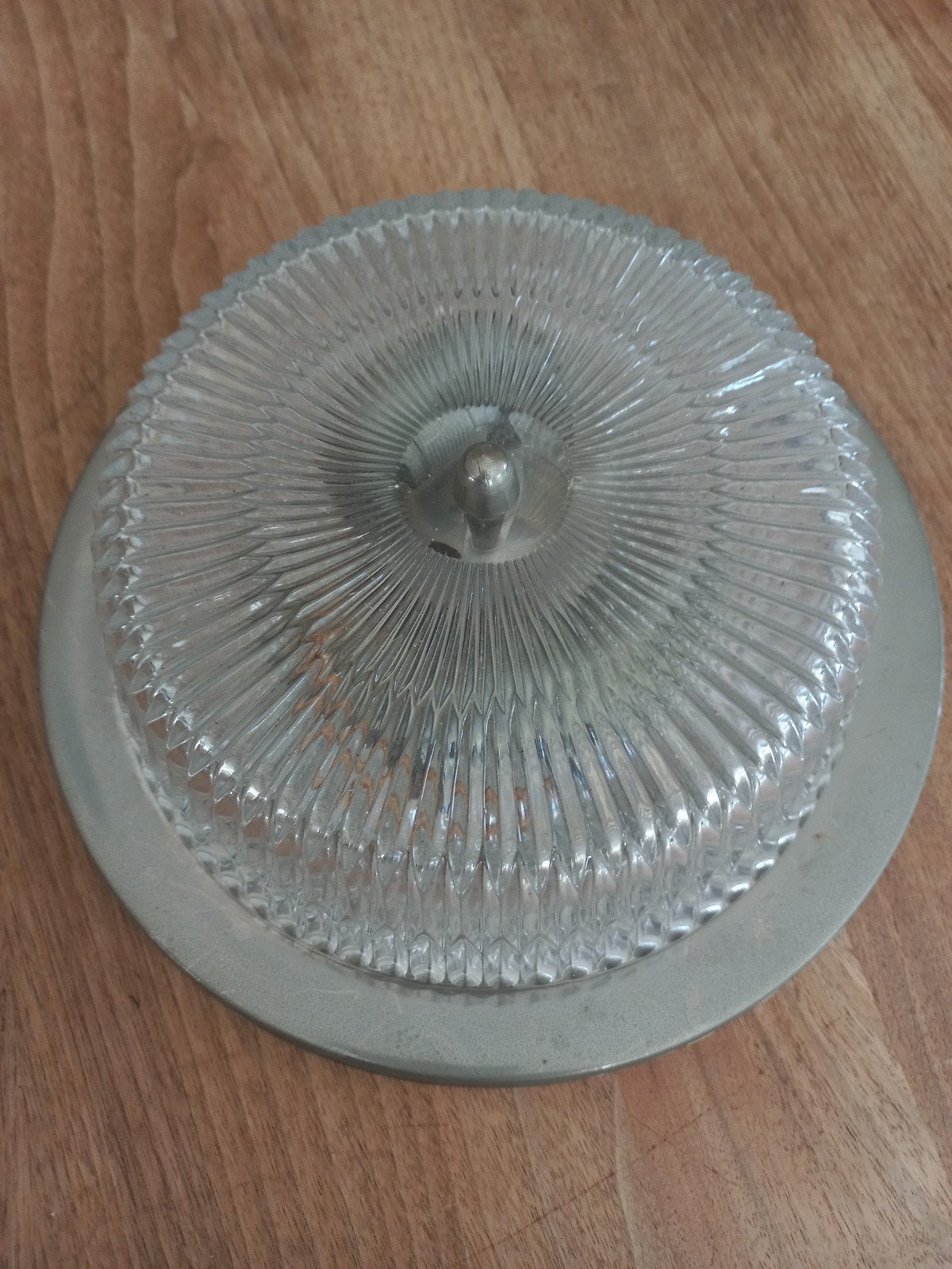 Hillebrand retro plafondlamp - Vintage design, Zilver, Gebruikt, Vintage, E14 (klein)