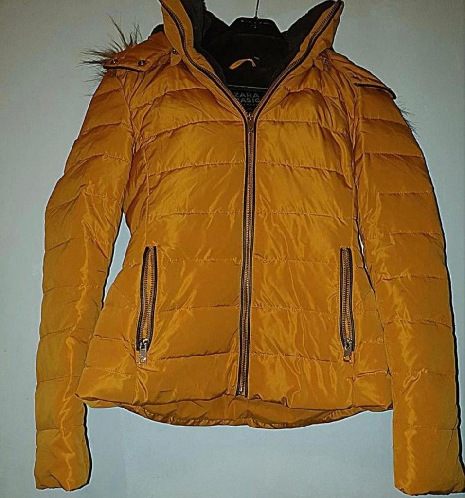 Zara Basic - Gele Gewatteerde Jas - Maat XS - Ophalen., Ophalen, Geel, Maat 34 (XS) of kleiner, Zara Basic