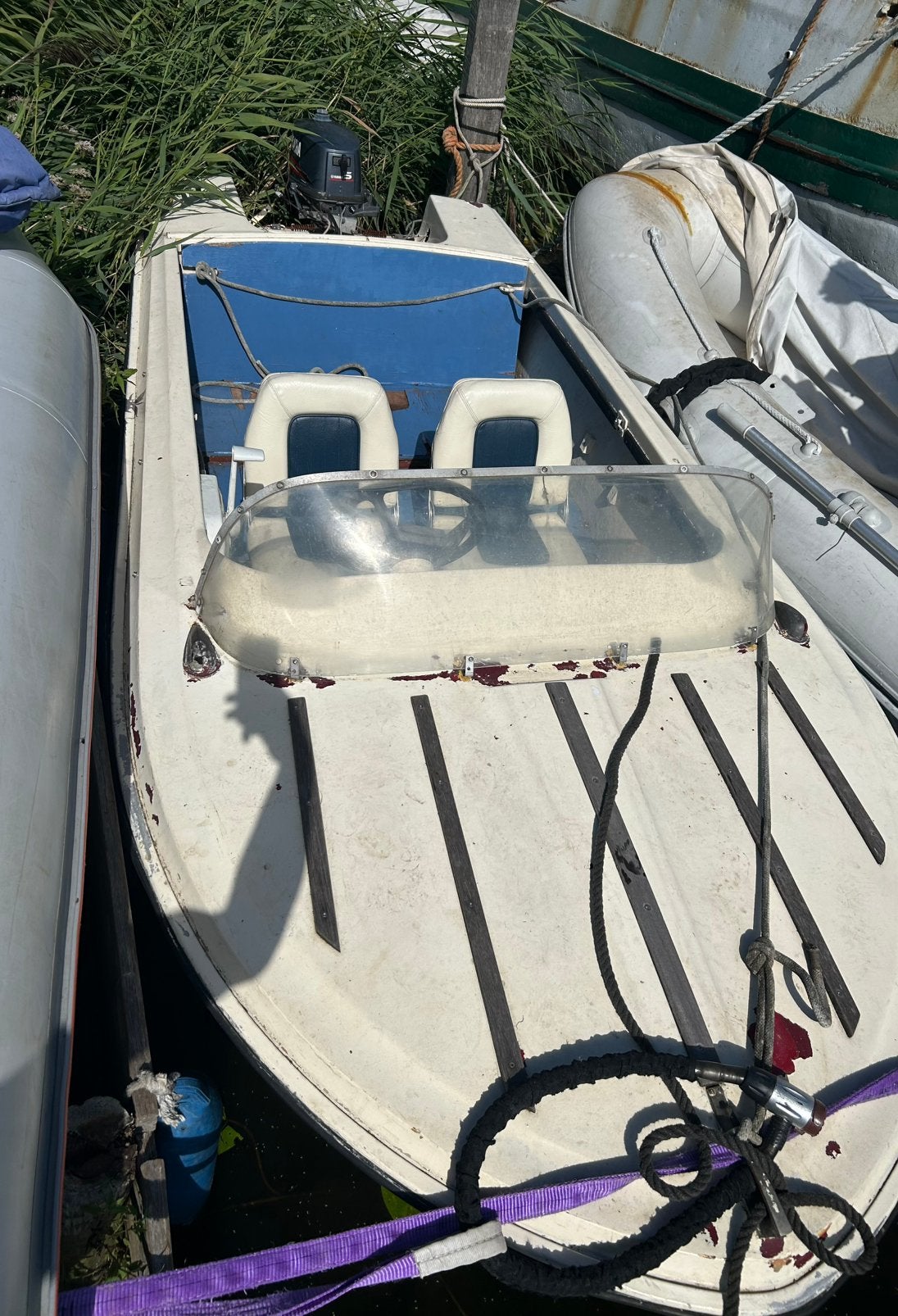 Speedboot consoleboot 5 PK 2 takt, Watersport en Boten, Buiten- en Binnenboordmotoren, Ophalen, Gebruikt, Minder dan 5 pk, Buitenboordmotor